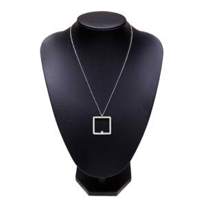 Handmade silver square necklaca