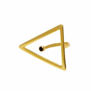 "My Strass" , Γυναικείο ασημένιο δακτυλίδι - Τρίγωνο GB (cod: 8381)