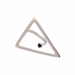 silver ring with black stone