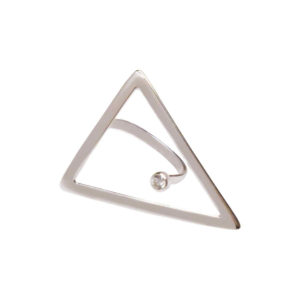 "My Strass" , Γυναικείο ασημένιο δακτυλίδι - Τρίγωνο WW (cod: 8392)